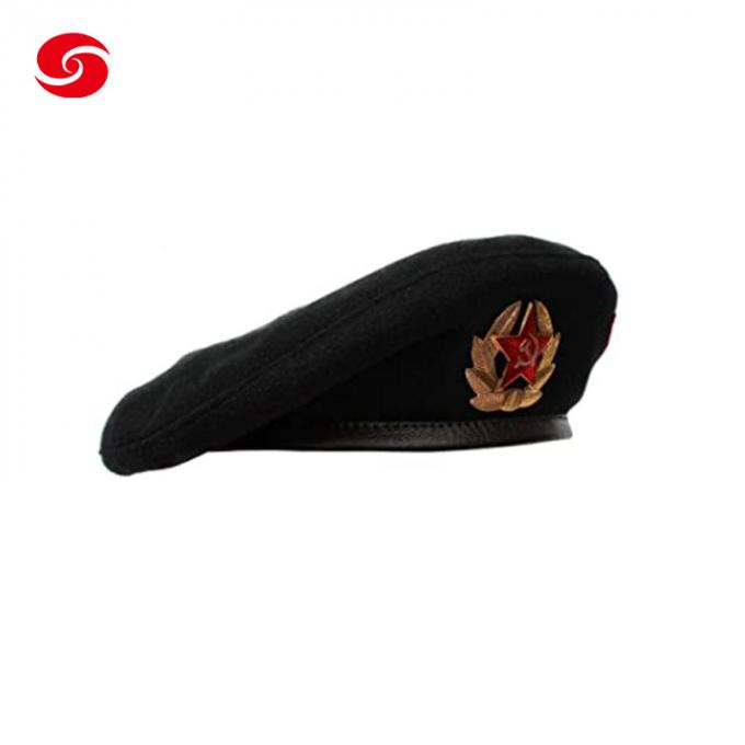 Vintage Russian Unisex Beret Original Soviet Army Unisex Wool Beret Hat Genuine Headwear
