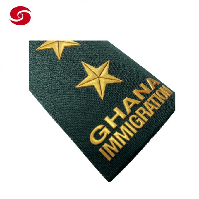 Green Africa Millitary Review Officer Dress Uniform Rank Shoulder Army Print Badge Silica Gel Epaulette